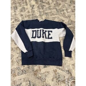 Vintage Duke University Sweatshirt The Cotton Exchange Navy Gray Colorblock L